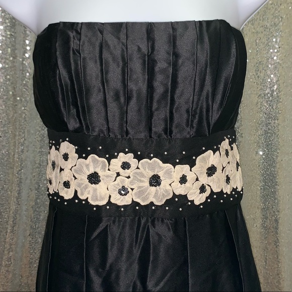 Maria Bianca Nero Black sm strapless dress floral - Picture 2 of 8
